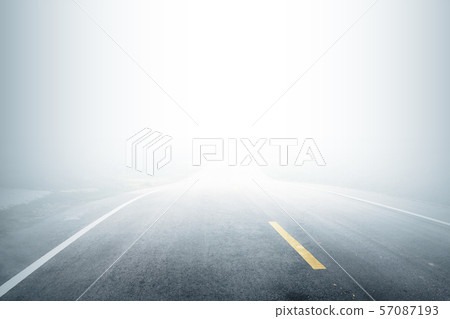Road with fog in the morning 57087193