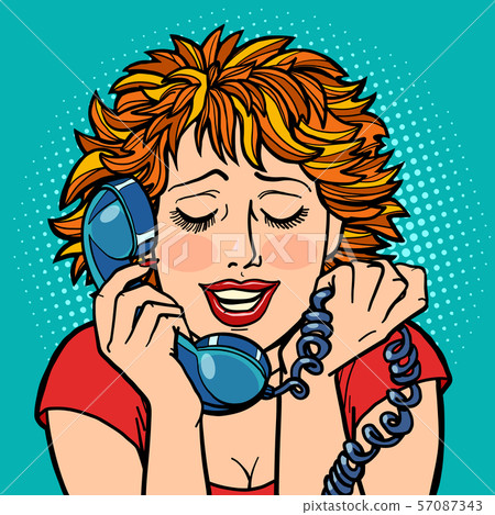 woman embarrassed embarrassment shame. telephone conversation 57087343