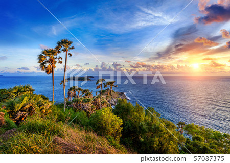 Promthep cape viewpoint at sunset in Phuket 57087375