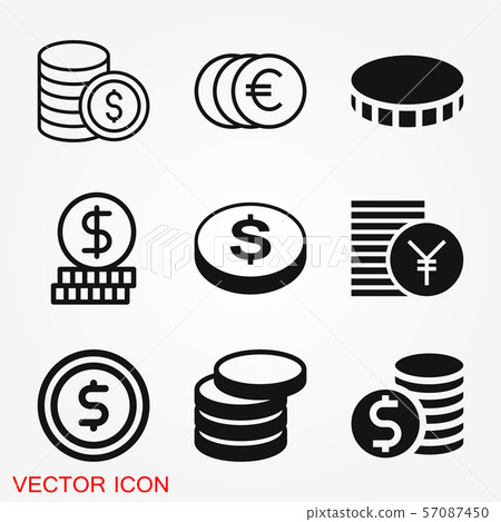 Coins Icon isolated on background. Money symbol 57087450