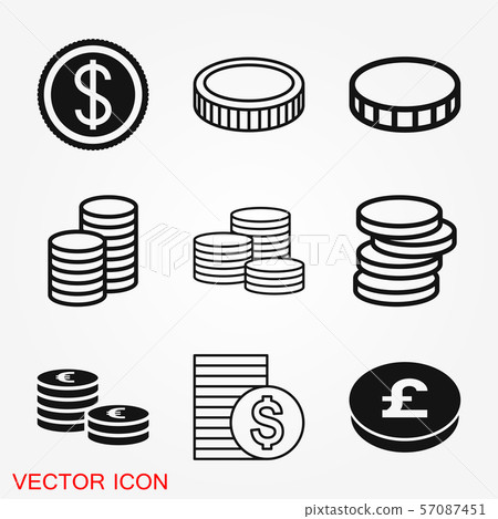 Coins Icon isolated on background. Money symbol Coins Icon isolated on background. Money symbol 57087451
