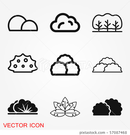Bushes icon, vector silhouette isolated on Bushes icon, vector silhouette isolated on 57087468