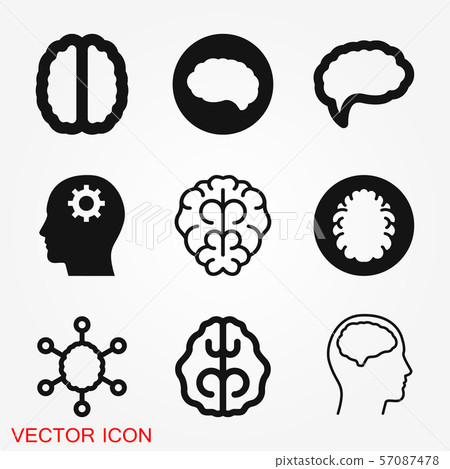 Brain vector icon. Simple illustration isolated on - Stock Illustration ...
