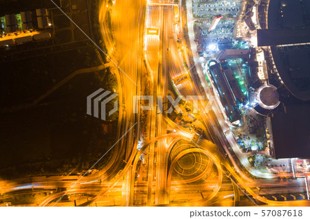 Vehicle light movement rush hour on city traffic 57087618