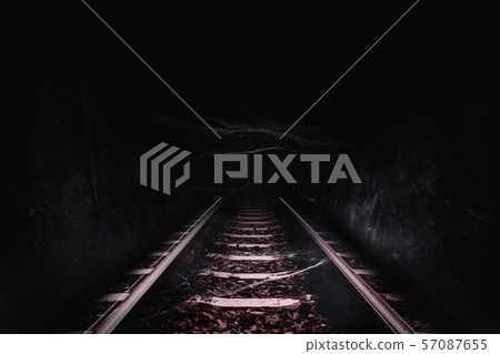Dark tunnel of the railway Dark tunnel of the railway 57087655