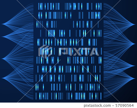 Dna genome concept. Genome testing medical map, gene sequencing. Science solution vector background Dna genome concept. Genome testing medical map, gene sequencing. Science solution vector background 57090564