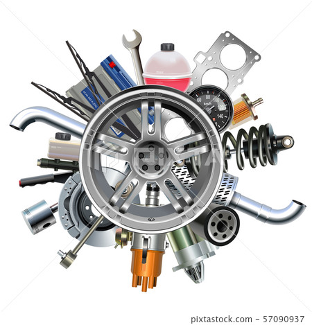 Car parts and accessories Royalty Free Vector Image