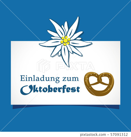 Oktoberfest celebration edelweiss flower and prezel 57091312