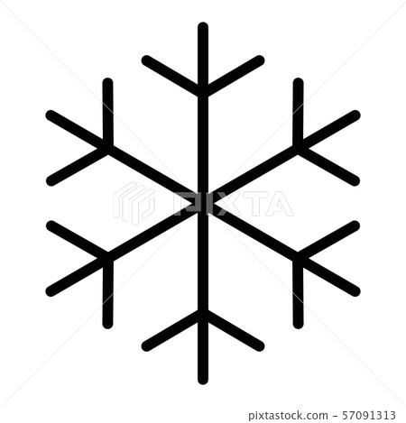Snowflake icon. Christmas and winter theme. Simple flat black illustration on white background 57091313