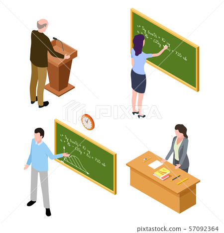Teacher and lecturer characters isolated on white background 57092364