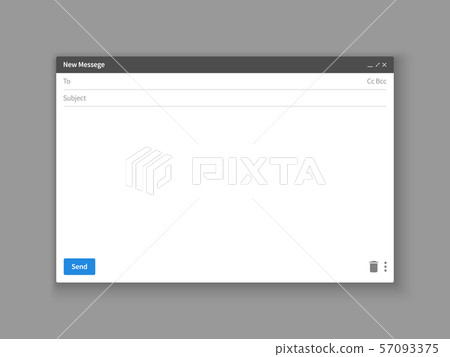 Email template. Blank e-mail browser window. Mail message web page vector frame 57093375
