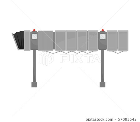 Gray jet bridge. Vector illustration on a white background. 57093542