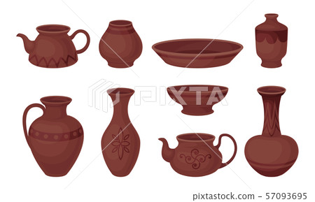Set of pottery. Vector illustration on a white background. 57093695