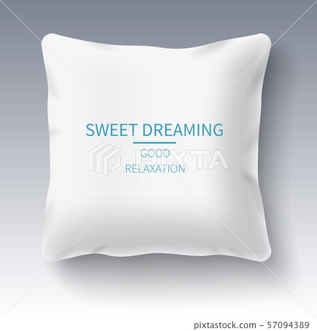 Realistic white pillow isolated on white background Realistic white pillow isolated on white background 57094389