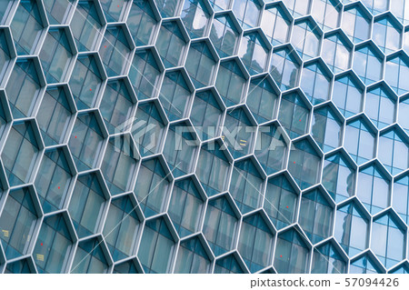 Office buildings. Structure of hexagon windows in 57094426