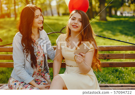 girls with ballons girls with ballons 57094722