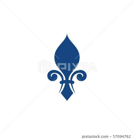 Fleur-de-lis (white on blue) Stock Illustration