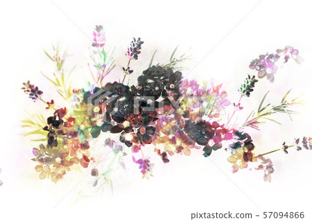 植物的圖像桃紅色美好的花拼貼畫構成背景圖表 插圖素材 圖庫