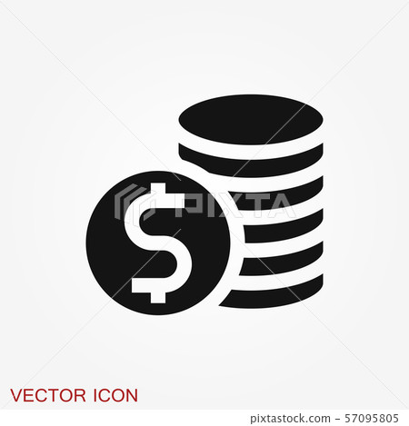 Coins Icon isolated on background. Money symbol 57095805