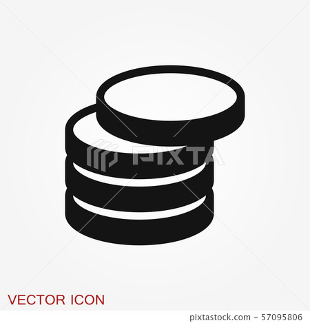 Coins Icon isolated on background. Money symbol Coins Icon isolated on background. Money symbol 57095806