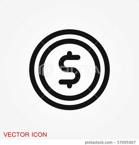 Coins Icon isolated on background. Money symbol Coins Icon isolated on background. Money symbol 57095807