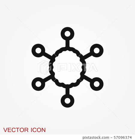 Brain vector icon. Simple illustration isolated on 57096374
