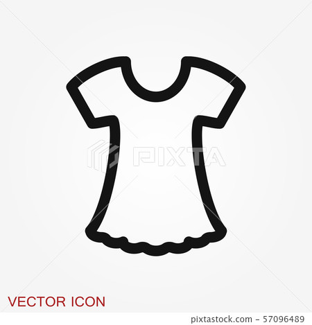 Woman blouse icon, tunic flat vector illustration 57096489
