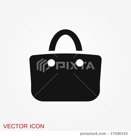 Shopping bag icon vector. Flat design style. - Stock Illustration ...