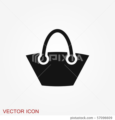 Shopping bag icon vector. Flat design style. Shopping bag icon vector. Flat design style. 57096609