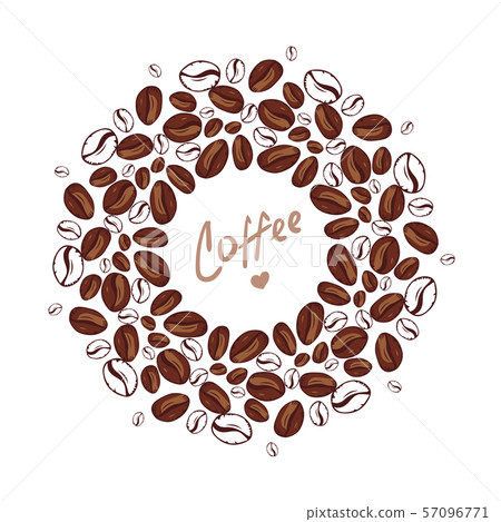 Coffee Background With Drop Coffee Beans And Stock Illustration