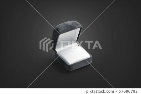 Blank black opened ring box mockup on dark background Blank black opened ring box mockup on dark background 57096792