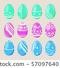 Set of 12 simple patterned easter eggs, striped 57097640