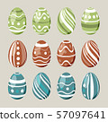 Set of 12 simple patterned easter eggs, striped 57097641