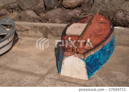 Small fishing boat with wheels 57099715