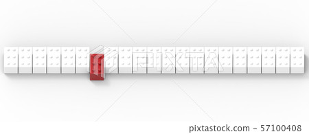 Row of toy blocks isolated on white background. 3D - Stock Illustration ...