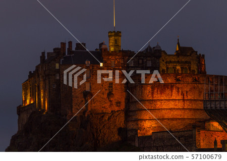 Illuminated Edinburgh Castle, Scotland, UK 57100679