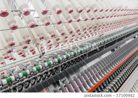 spools of thread at a textile factory spools of thread at a textile factory 57100982