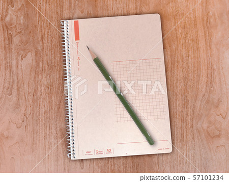 Notebook and pencil placed on the table Notebook and pencil placed on the table 57101234