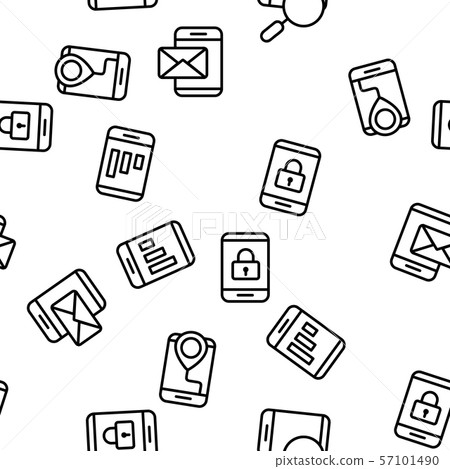 Smartphone App Function Vector Seamless Pattern 57101490