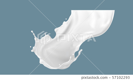 Milk splash, pouring or swirl with realistic drops - Stock Illustration ...