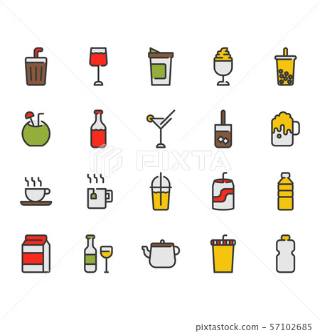 Beverage related icon set 57102685