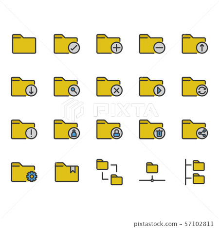 Folder related icon set. Vector illustration Folder related icon set. Vector illustration 57102811