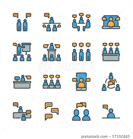 Business and people with speech bubble icon Business and people with speech bubble icon 57102885