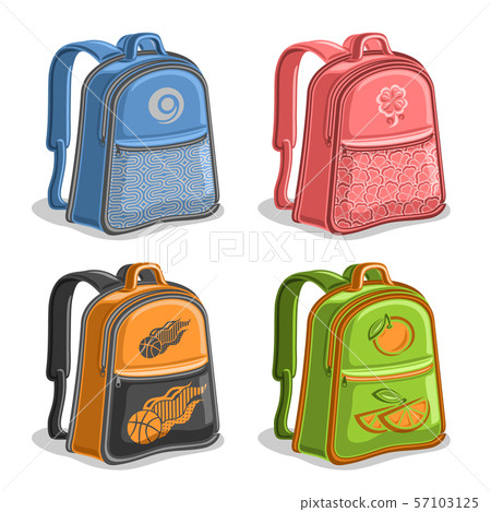 Vector set of kids Backpacks 57103125