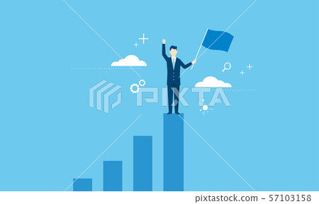 Businessman success image, vector illustration 57103158