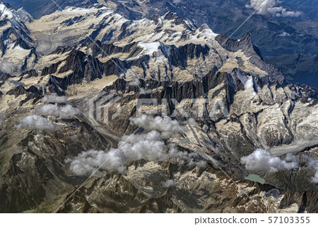 glacier in alps aerial view panorama landscape 57103355