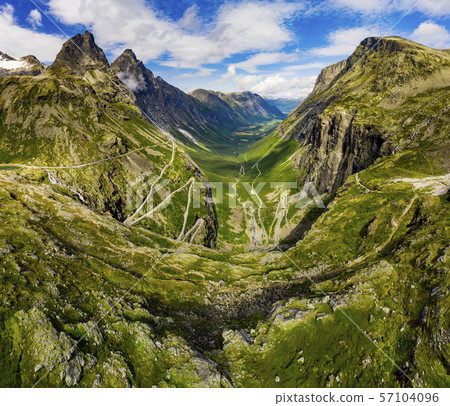Trollstigen or Trolls Path is a serpentine mountain road in Norway 57104096
