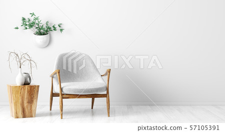 Interior background of living room with gray 57105391