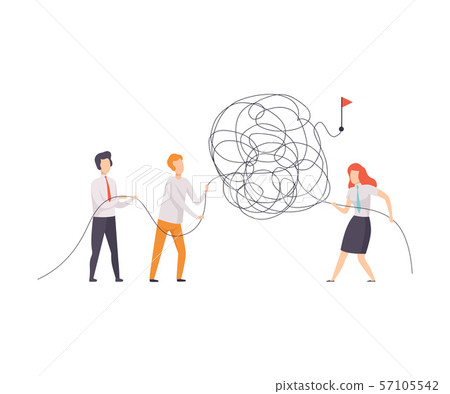 Business Team Searching for Ways to Success Symbol, Office Colleagues Solving Complicated Problem Business Team Searching for Ways to Success Symbol, Office Colleagues Solving Complicated Problem 57105542