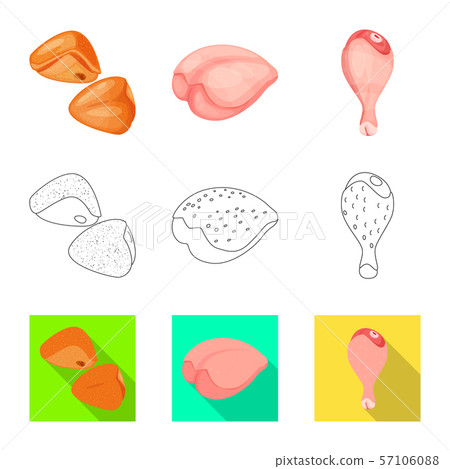 Vector design of product and poultry sign. Collection of product and agriculture vector icon for Vector design of product and poultry sign. Collection of product and agriculture vector icon for 57106088